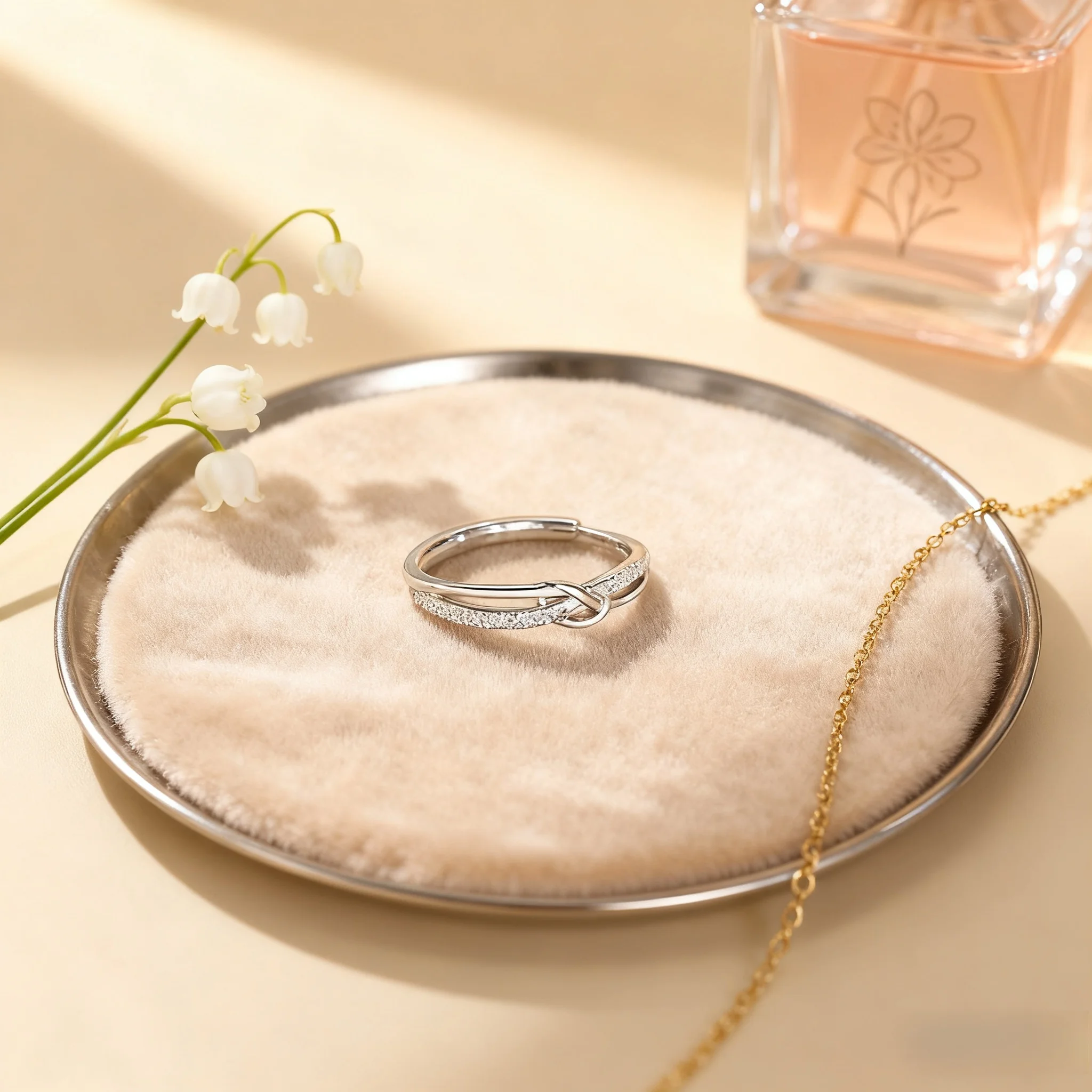 خاتم فاخر لامع ملتوي غير لامع قابل للتعديل عصري أنيق موضة شخصية مجوهرات الحفلات هدية الخطوبة #1