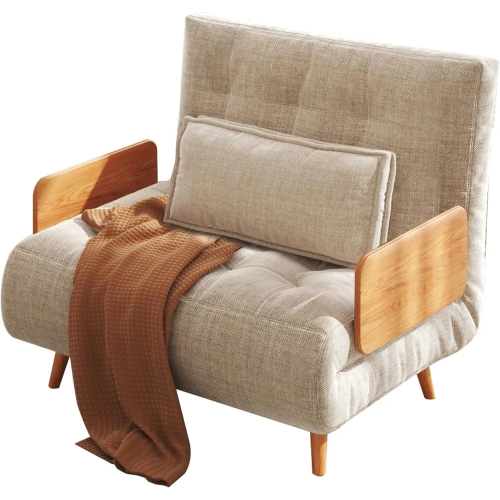 

3-in-1 Futon Sofa Bed Chair Living Room Sofas Home Furniture Chaise Lounge Sofa Bed Couch Beige