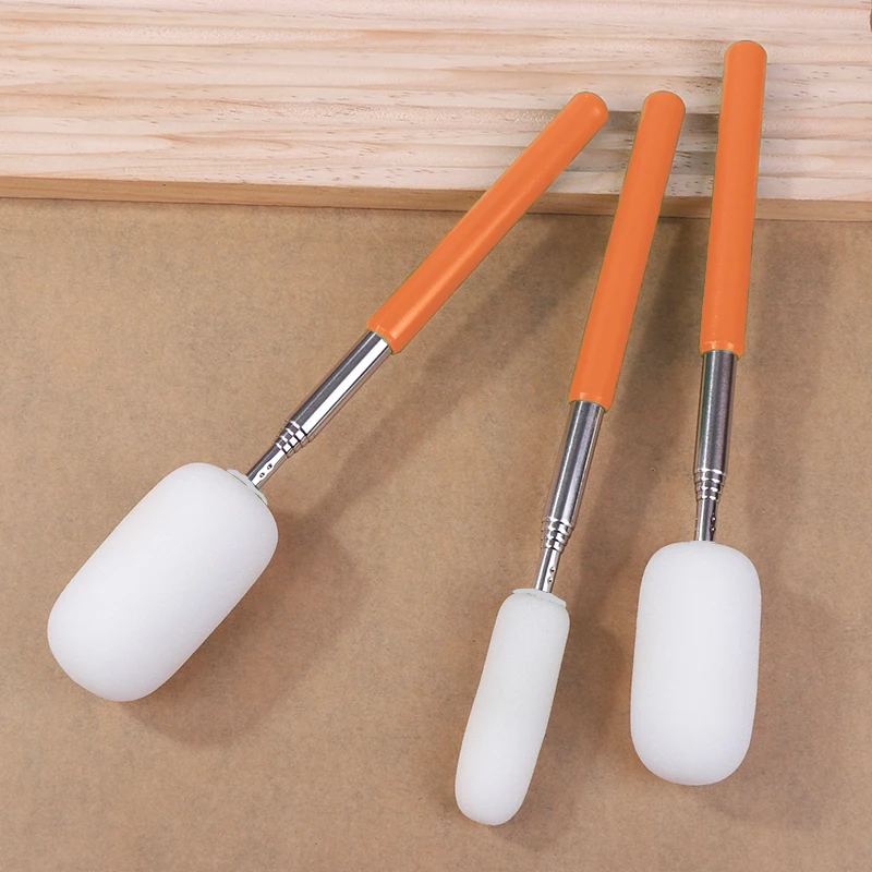 Pottery Absorbent Sponge Telescopic Stick Pottery Sculpture Sponge Clip DIY Ceramic Throwing Stick Pottery Kitchen Tools