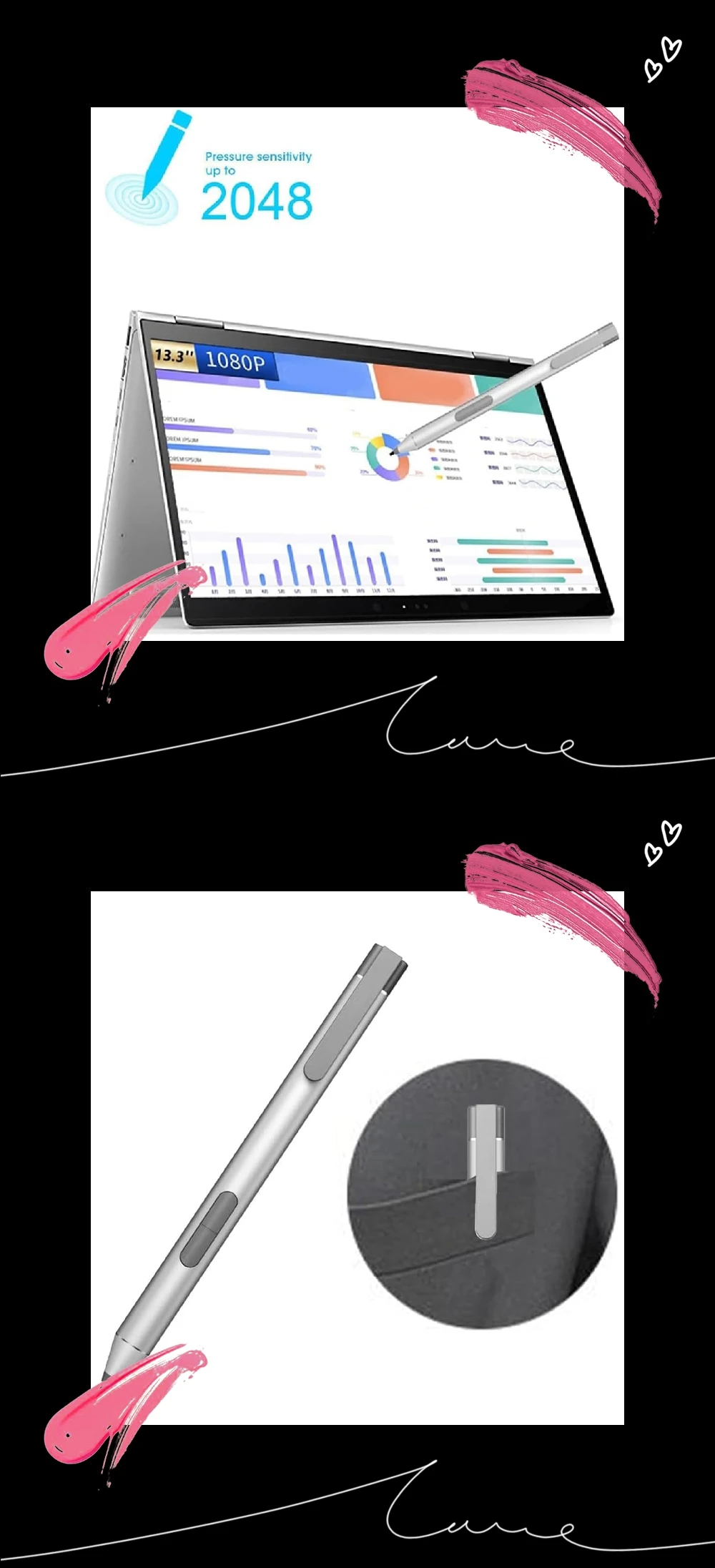 Active Pen G2 for HP Elite x2 1013 G3,for EliteBook x360 G2/G3/G4,for ProBook G1/G2,Elite Dragonfly Laptop,for HP T4Z24AA