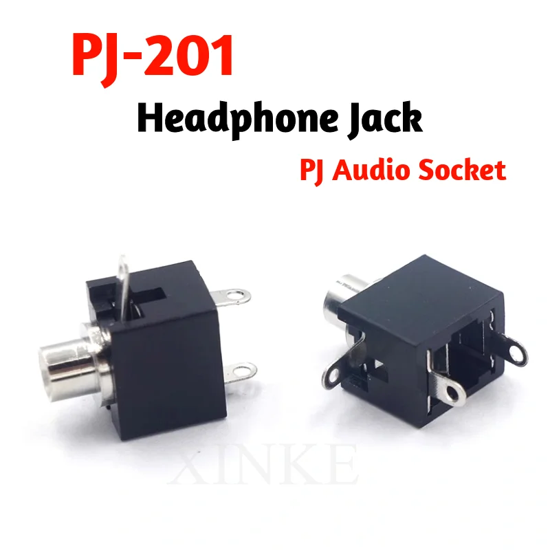 10 PCS PJ-201 (2 feet, short feet) 2.5 earphone receptacle 2-pin socket 2.5MM socket female socket audio socket