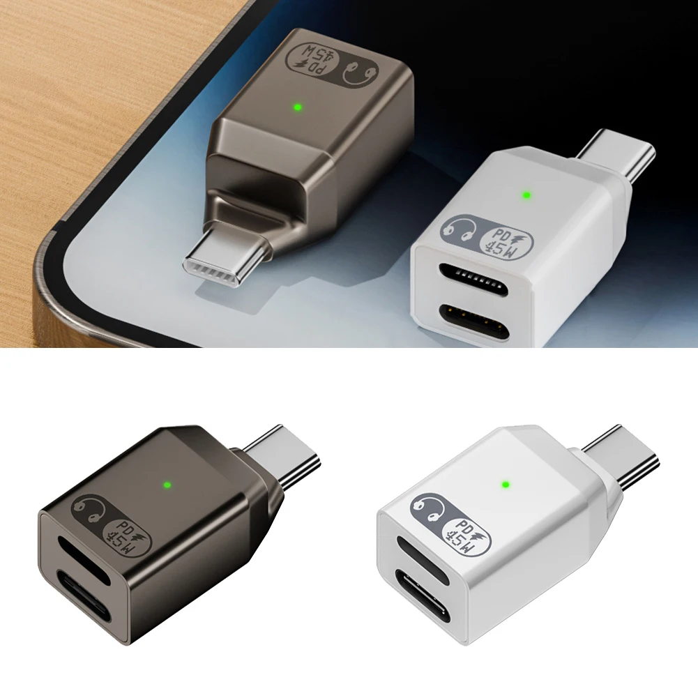 Адаптер для наушников USB C для IOS, алюминий, мощность 45 Вт, компактный дизайн, адаптер для наушников USB C, адаптер для наушников бытовой электроники