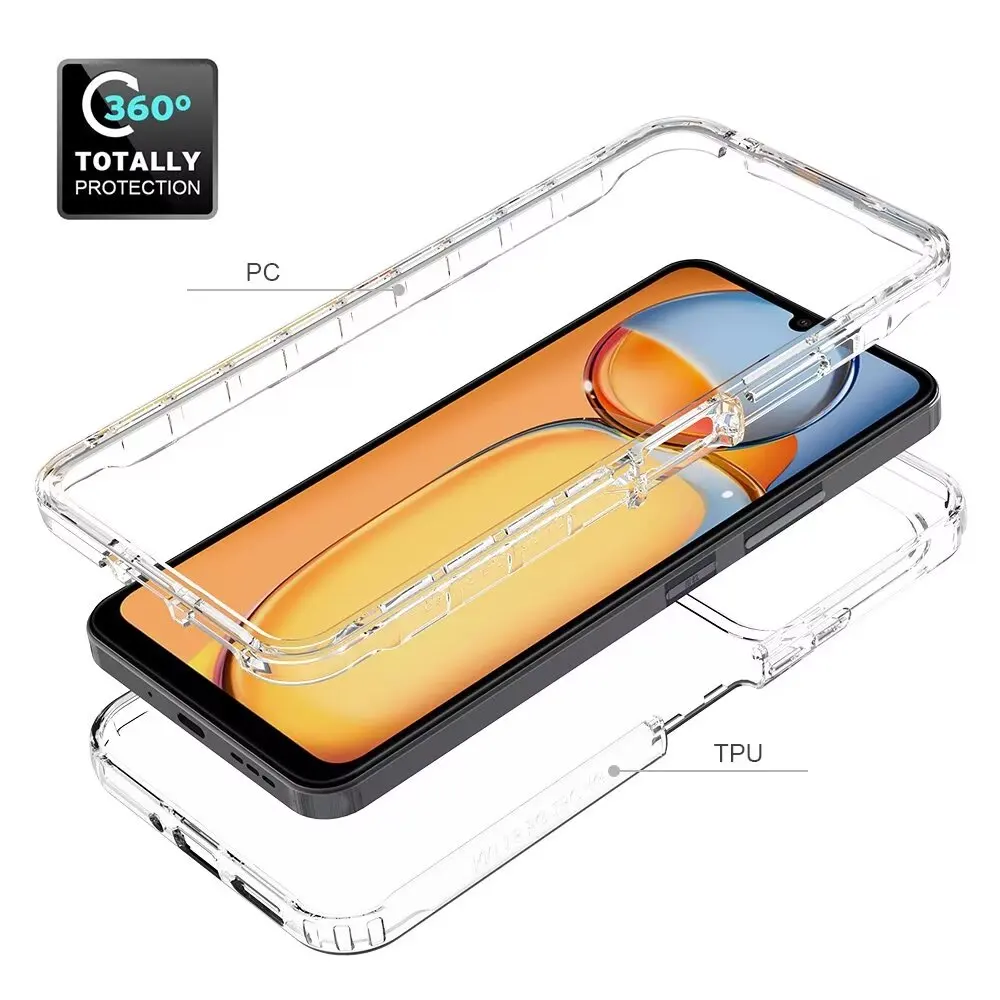 for Poco C65 Crystal Clear Case, Shockproof Transparent Cases Hard Bumper Soft TPU Protective Cover for Redmi 13C 4G/5G,13R