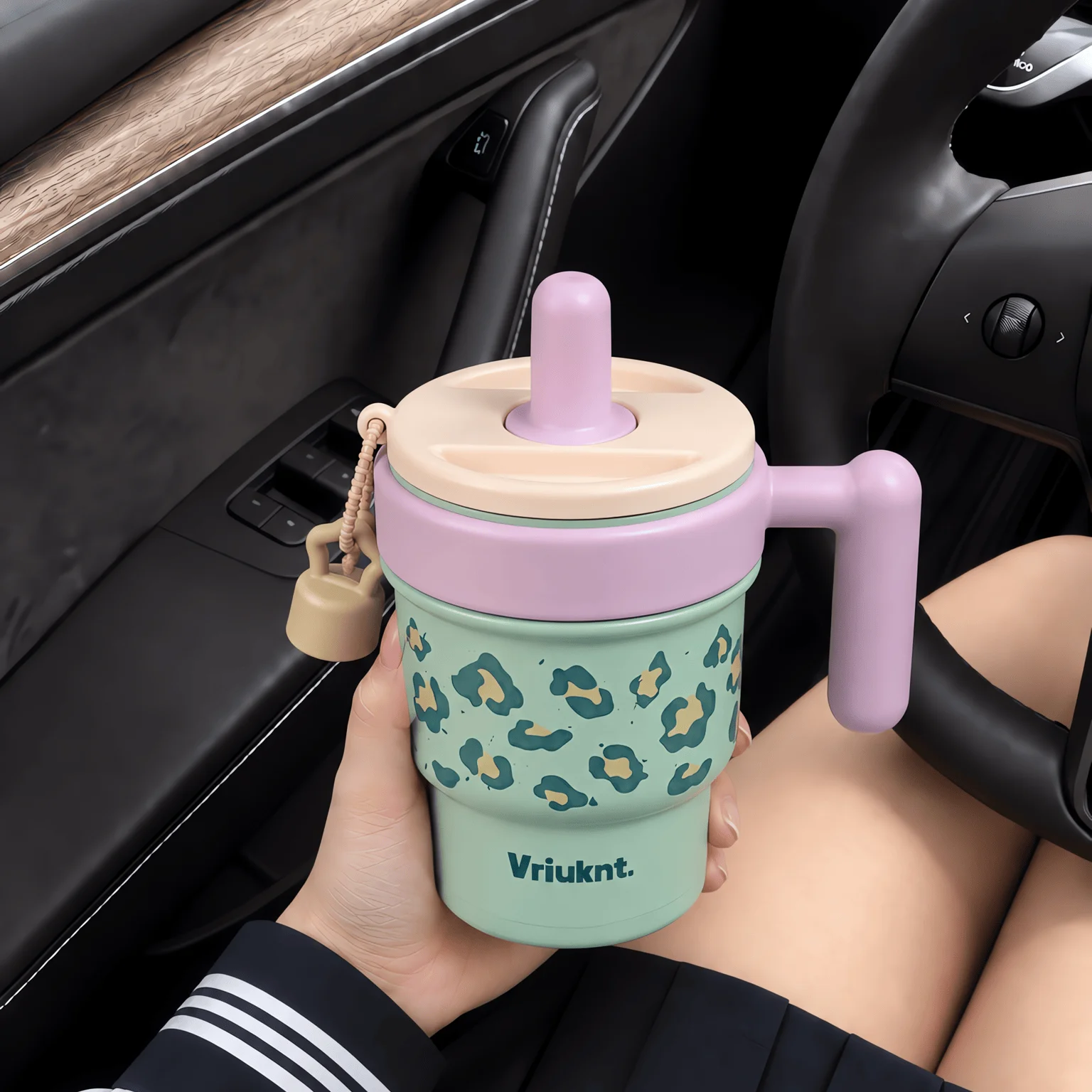 1pc Stylish Insulated Coffee Mug, 600ml Stainless Steel Cold-Keeping Travel Cup with Handle, Perfect Birthday Gift