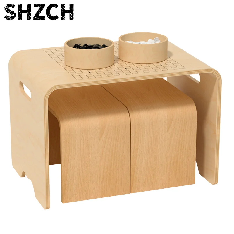 Custom 2024 New Arrival Preschool Wood Furniture Sets Chess Sensory Activity Play Table Backgammon Checker Table For Boys & Girl