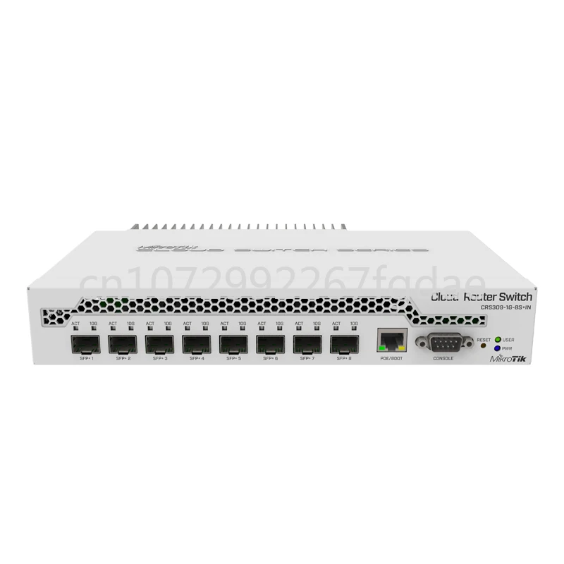 

CRS309-1G-8S+IN Desktop Switch with 1xGigabit Ethernet Port and 8xSFP+10Gbps Ports, Switching Capacity of 162 Gbps