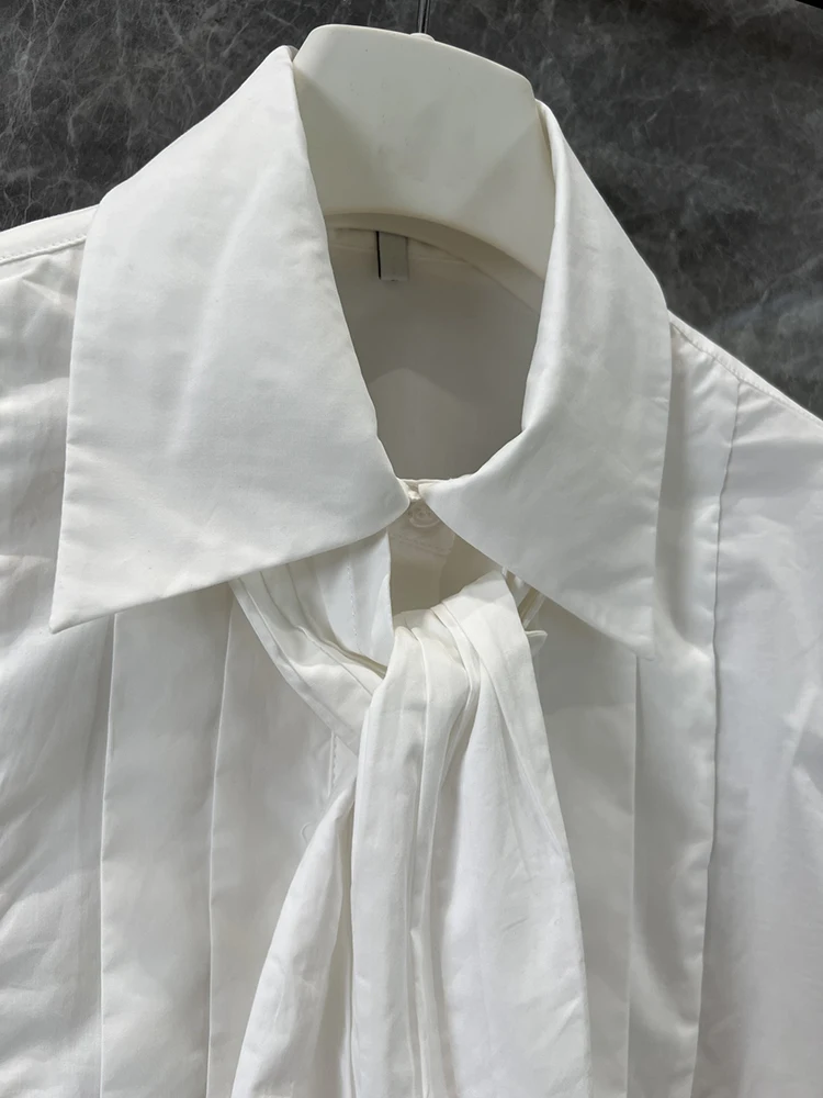 SVORYXIU 2025 新スタイル 秋 デイリーカジュアル レディースシャツ ファッション ホワイト エレガント ルーズ ターンダウンカラーシャツ