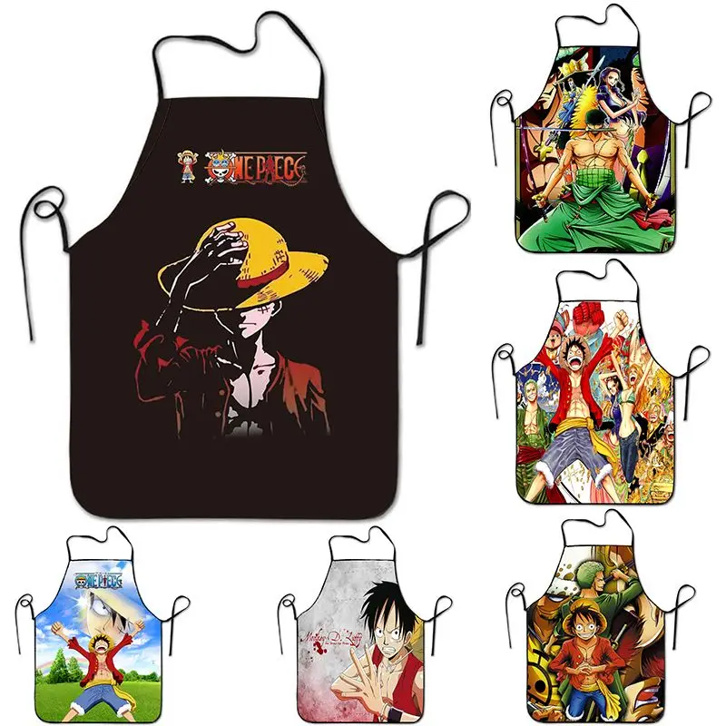 One Piece Luffy Nami Robin Sanji Creative Anime Apron Home Kitchen Zoro Chopper Waterproof Japanese Cute Apron Gift Wholesale