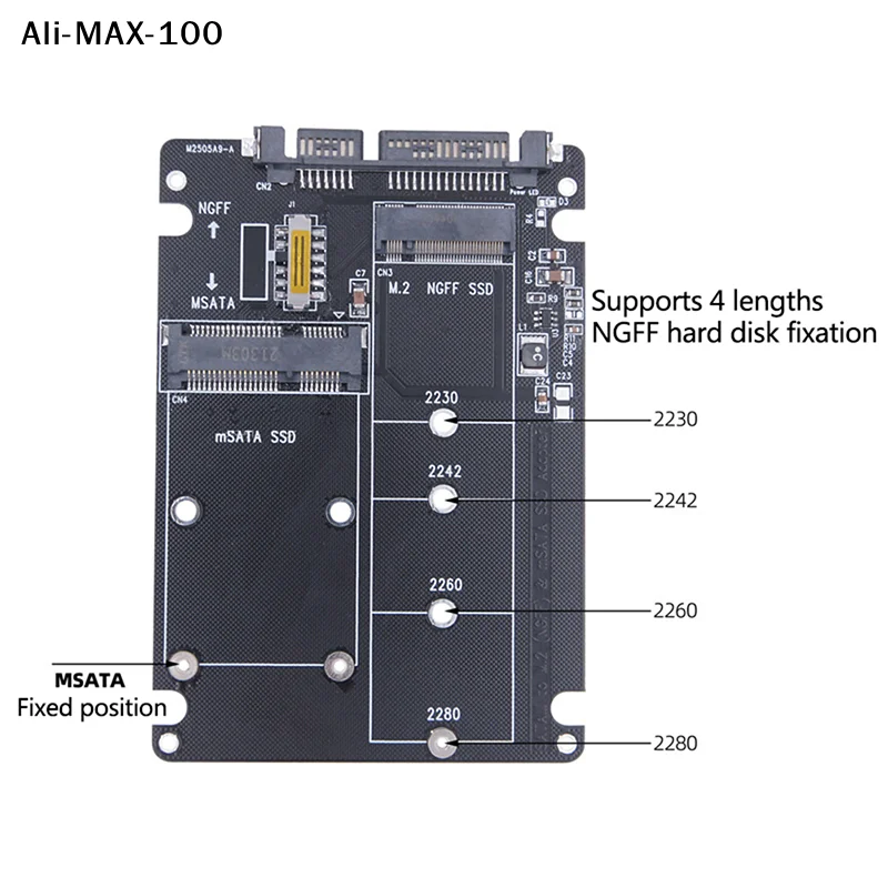 【A8】（)1Pc 2025 New NGFF to SATA 3 External HDD Enclosure Adapter MSATA SSD M.2 SATA Protocol Adapter Board for Data Transfer