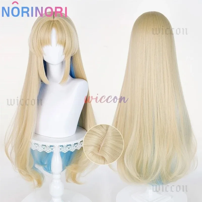 Wig Cosplay CyWuthering Waves Cartethyia Fleurdelys Rambut Panjang Pirang Beige Hiasan Kepala Telinga Tanduk Alat Peraga Pesta Halloween