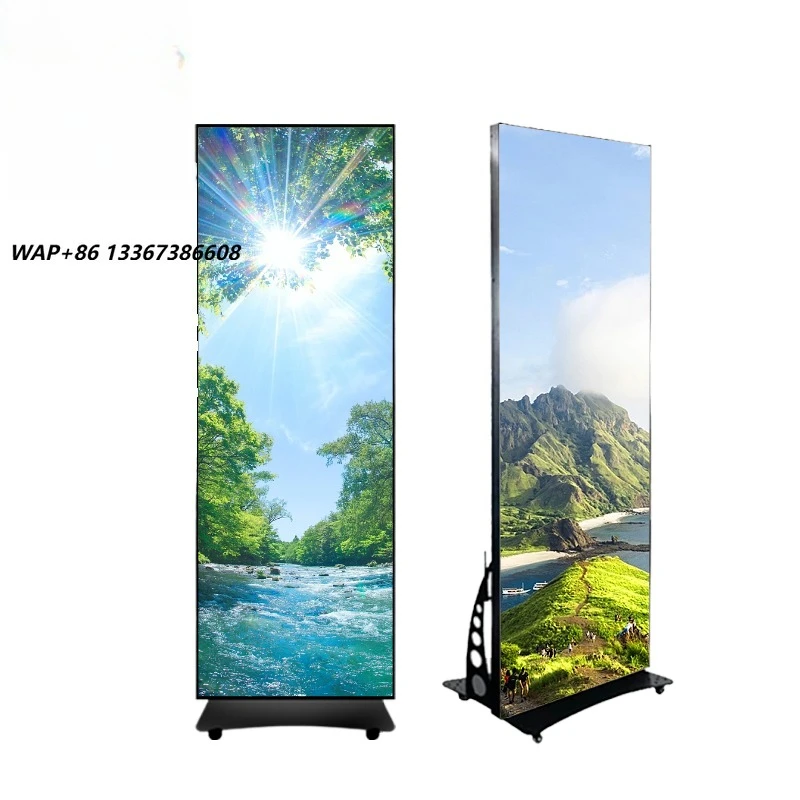 Indoor High Brightness HDR 1000 8K Wide Viewing Angle GOB LED Poster Screen Commercial Standing Digital Signage Display