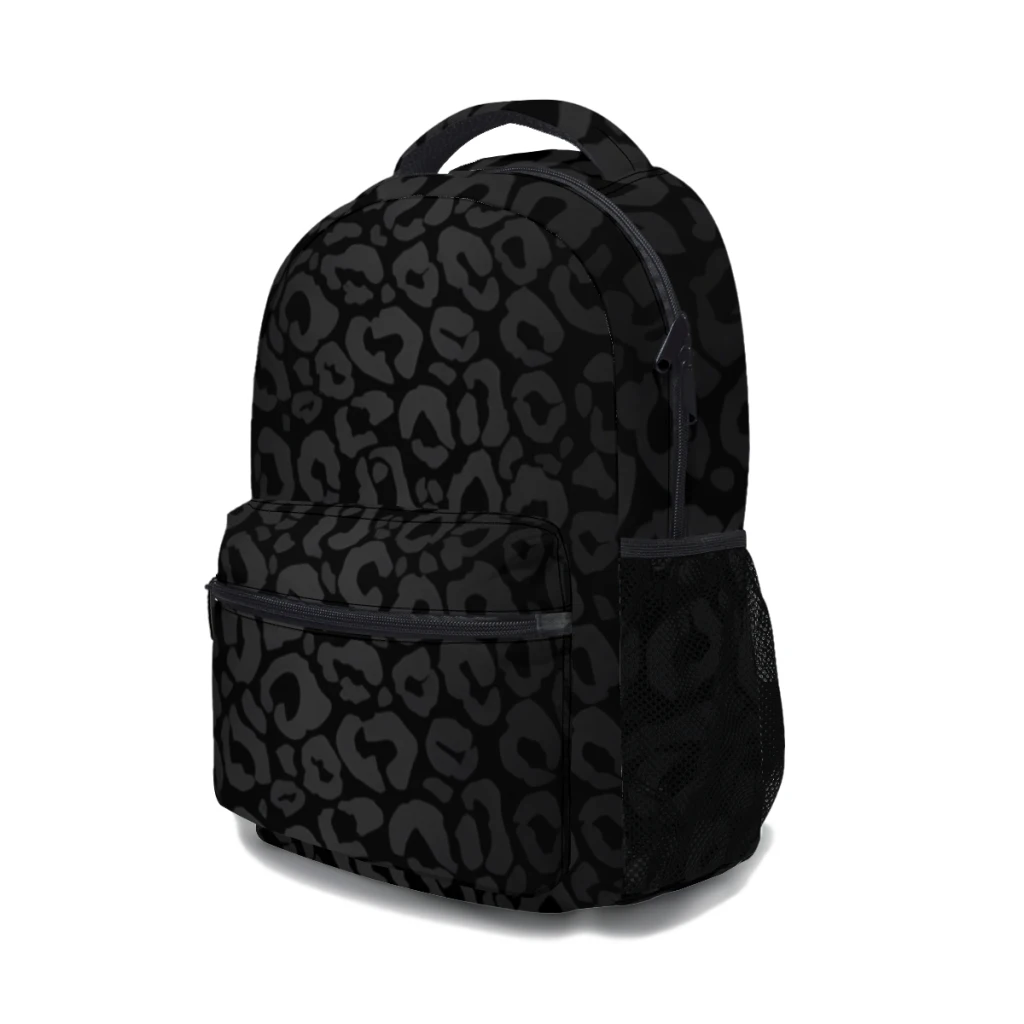 Mochila universitaria con estampado de leopardo negro para niñas, piel de guepardo, alta capacidad, impermeable, 17 pulgadas, nueva moda femenina ﻿ ﻿