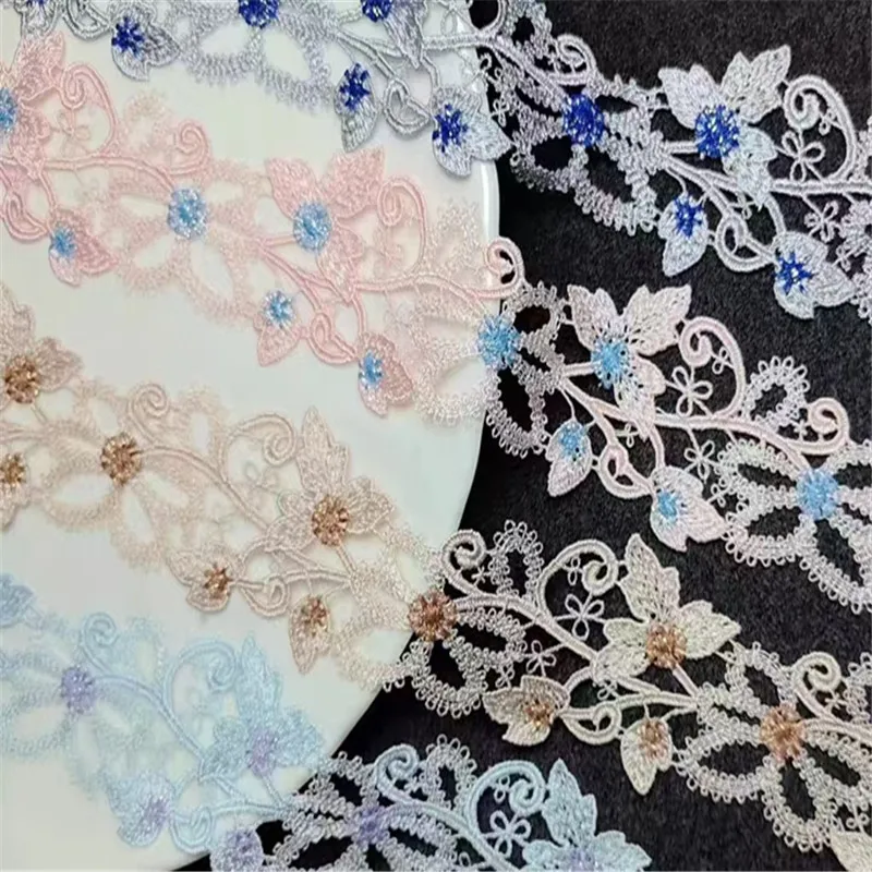 

15 ярдов шириной 4,5 см, блестящий синий, розовый, блестящий цветок, Венеция, сделай сам, венецианское кружево, аксессуары для одежды различных предметов одежды, бюстгальтер, нижнее белье