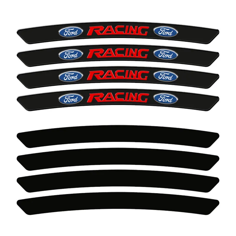 4pcs Car Wheel Hub Rim Badge Stickers Performance Racing Decal For Ford Racing Focus 2 3 1 Fiesta MK1 MK2 MK3 MK7 Fusion Ranger