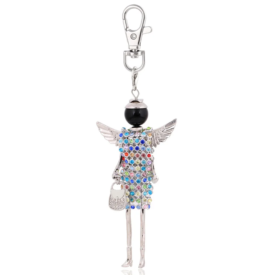 Keychains Cute Doll Car Bag Pendant For Women Handmade Wing Angel Key Chain Gift Christmas Jewelry Wholesale