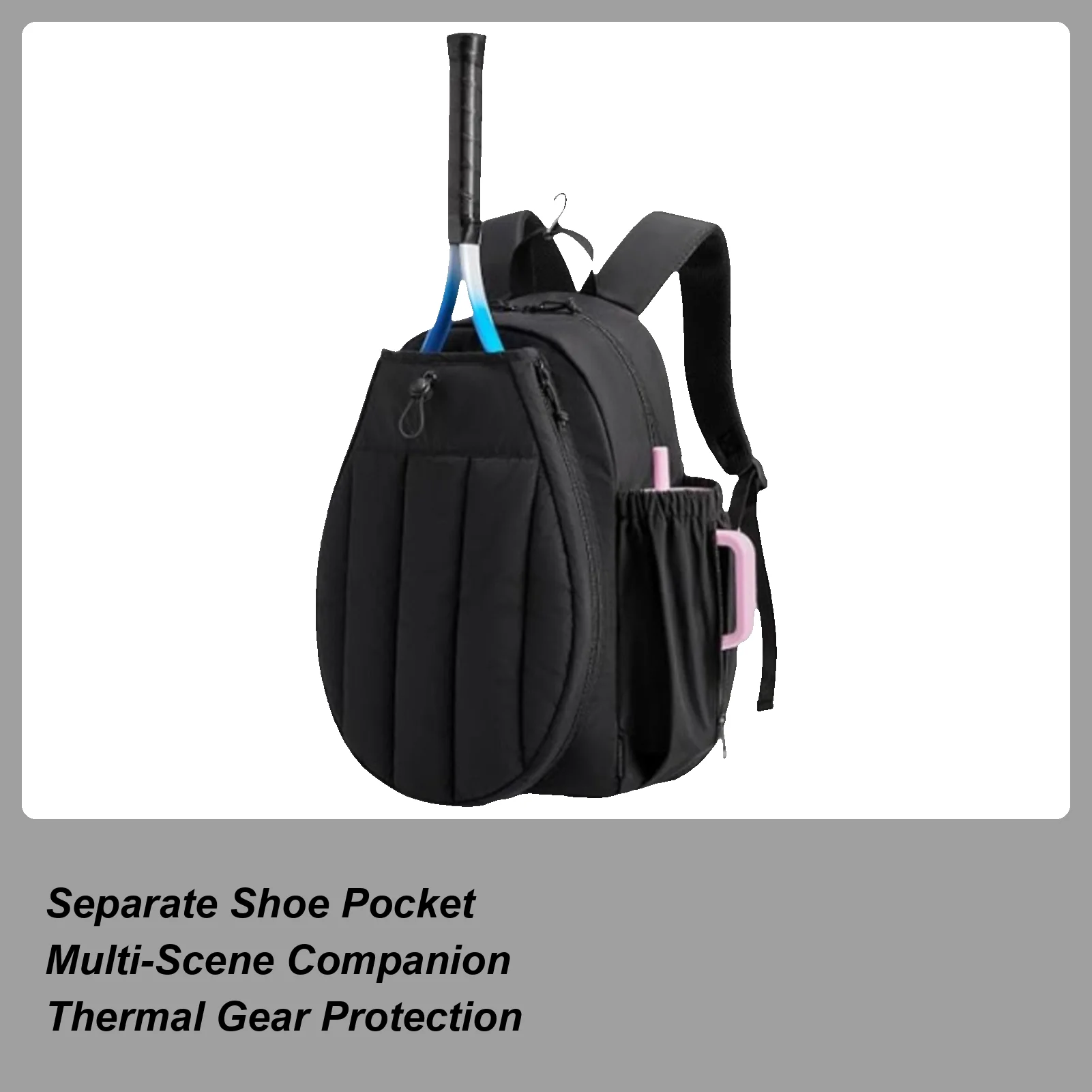 

Рюкзак для тенниса с вентиляцией, стеганый, большой, с органайзером, для теннисных ракеток, для спорта, тренажерного зала, фитнеса, путешествий, активного отдыха, использования на улице и в помещении, для стадиона