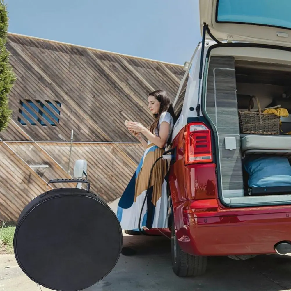 Oxford Cloth EV Charger Cable Storage Organizer Handle Carry Pouch Electric Car Trunk Management Accessory Case