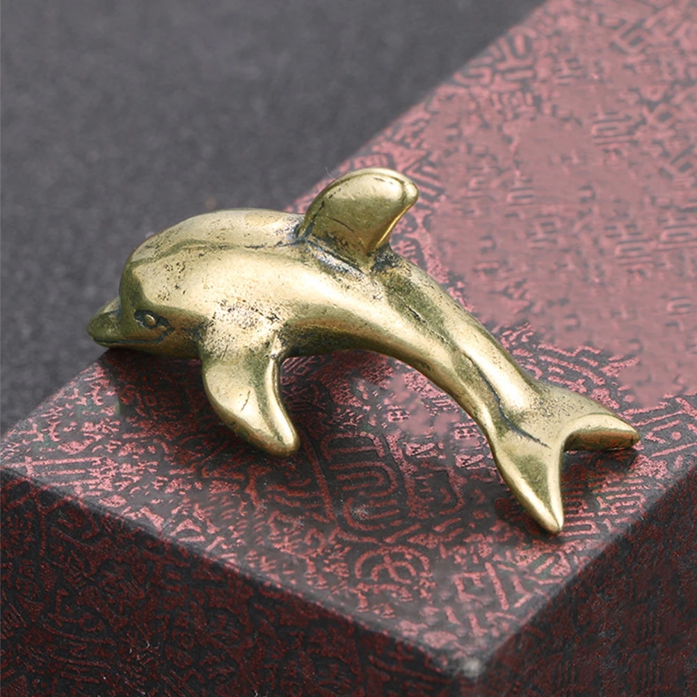 

Decor Retro Brass Craft Tabletop Ornament Exquisite Design Home Dolphin Decor Brass Craft Retro Design Ornament