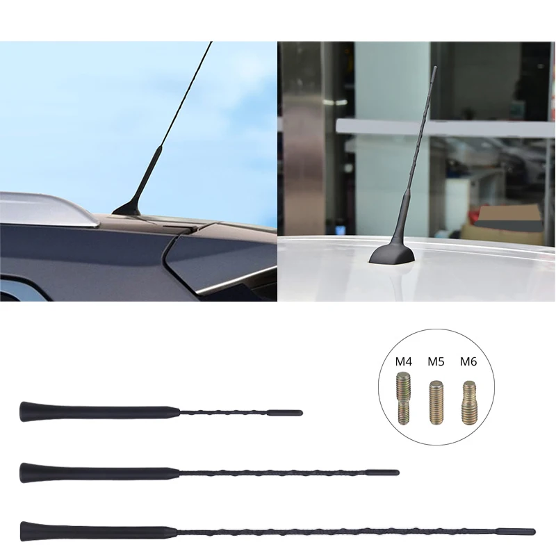 9/11/16 Inch Universal Car Roof Mast Whip Antenna Amplified FM AM Stereo Radio Signal Aerial, Automotiva Auto Radio Replacement
