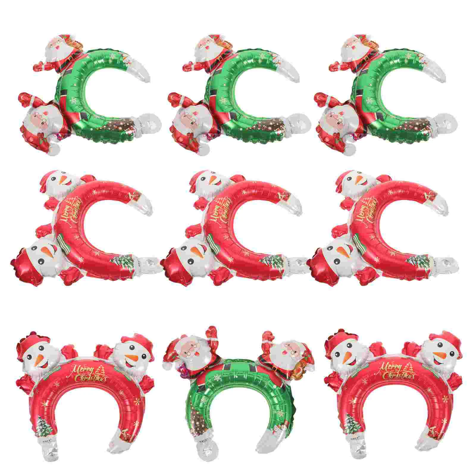 20 Pcs Photo Props Kids Christmas Gifts Headgear Inflatable Headband Aluminum Foil Balloons Baby Red Bandana