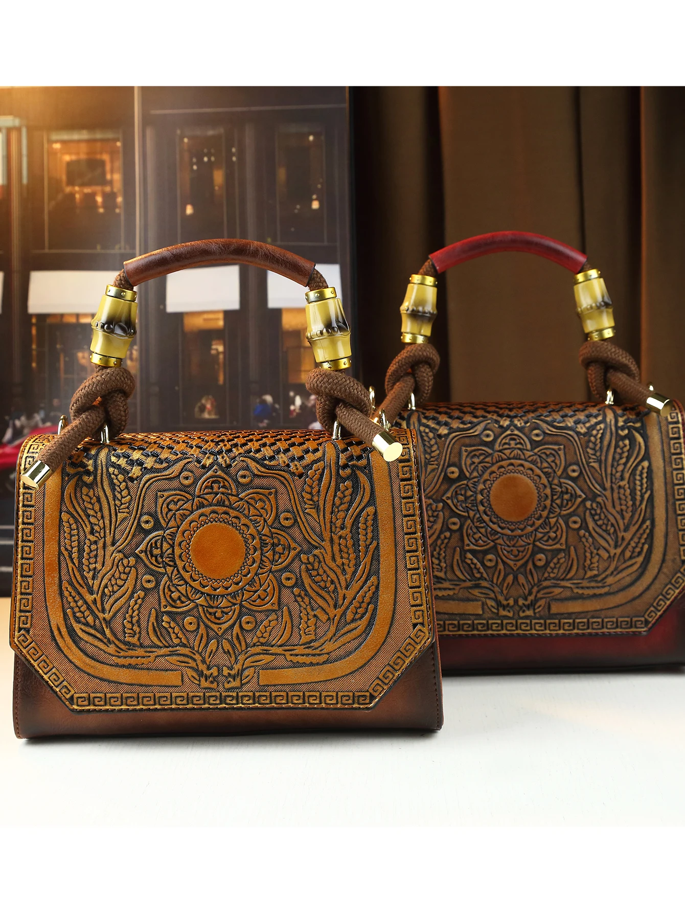 

Retro 2025 Women's Handbag Leather Shoulder Bag Embossed Cowhide Color Rubbing Simple Crossbody Bag Artistic Style Handbag