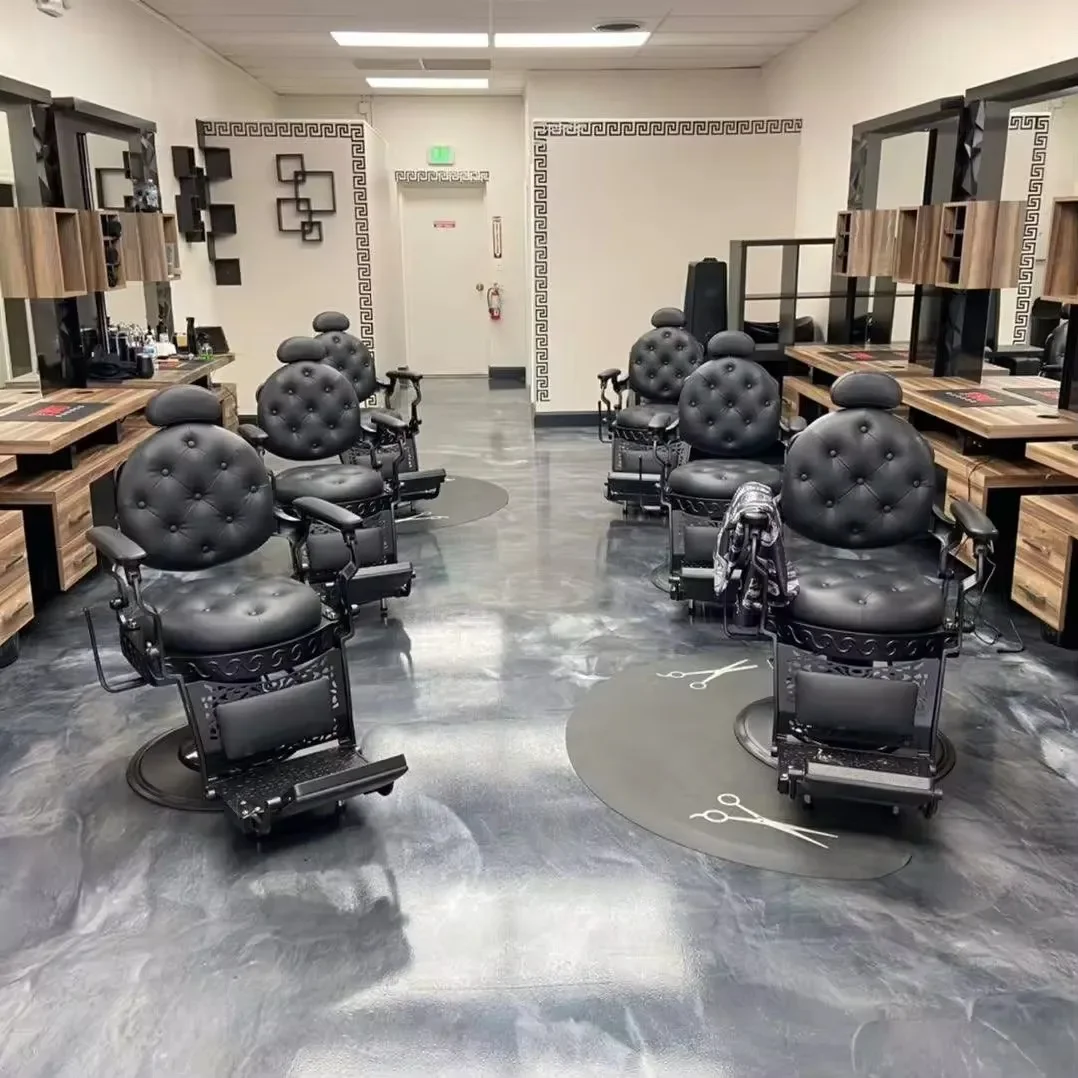 

Nordic design beauty hair salon chair barber chair luxury hairdressing equipment heavy reclinable vintage barber chairs