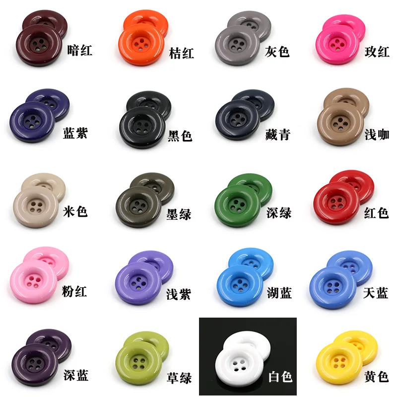 100pcs Colourful Resin Buttons Plastic Snaps For Clothes Plastic Snap Button Decorative Buttons For Tailor Sewing Accessories