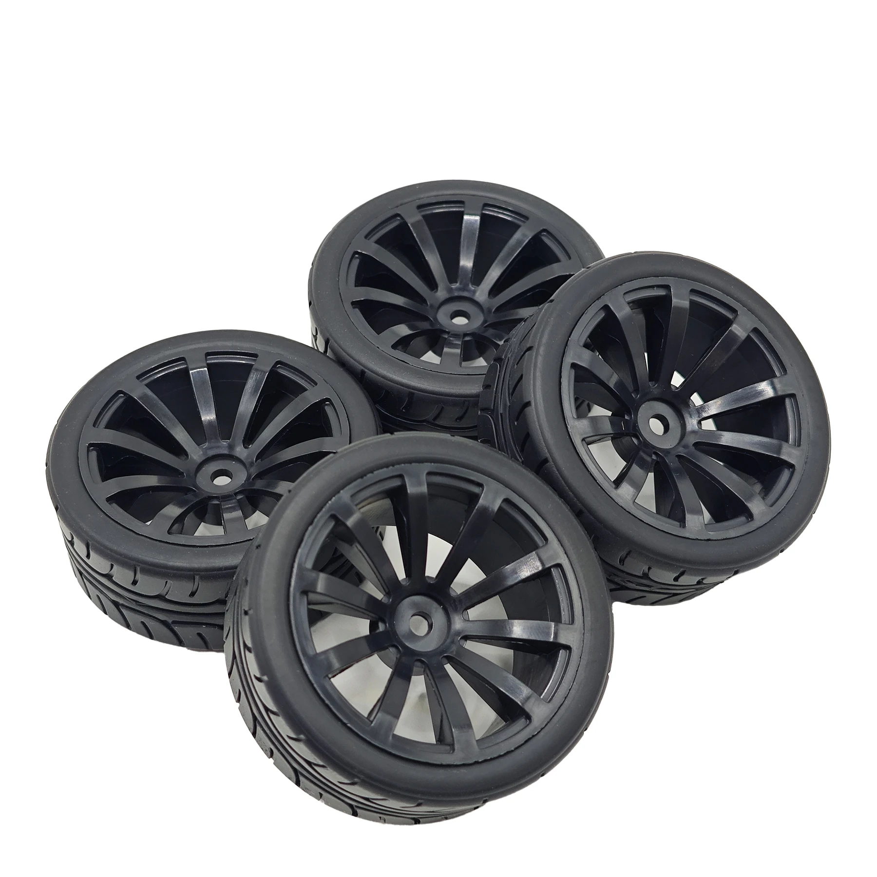 RC 1/10 Rally Racing Tires and Wheels 12mm Hex Street Tyres for 1:10 1/12 On Road Touring Drift Car Tamiya TT01 TT02 Traxxas