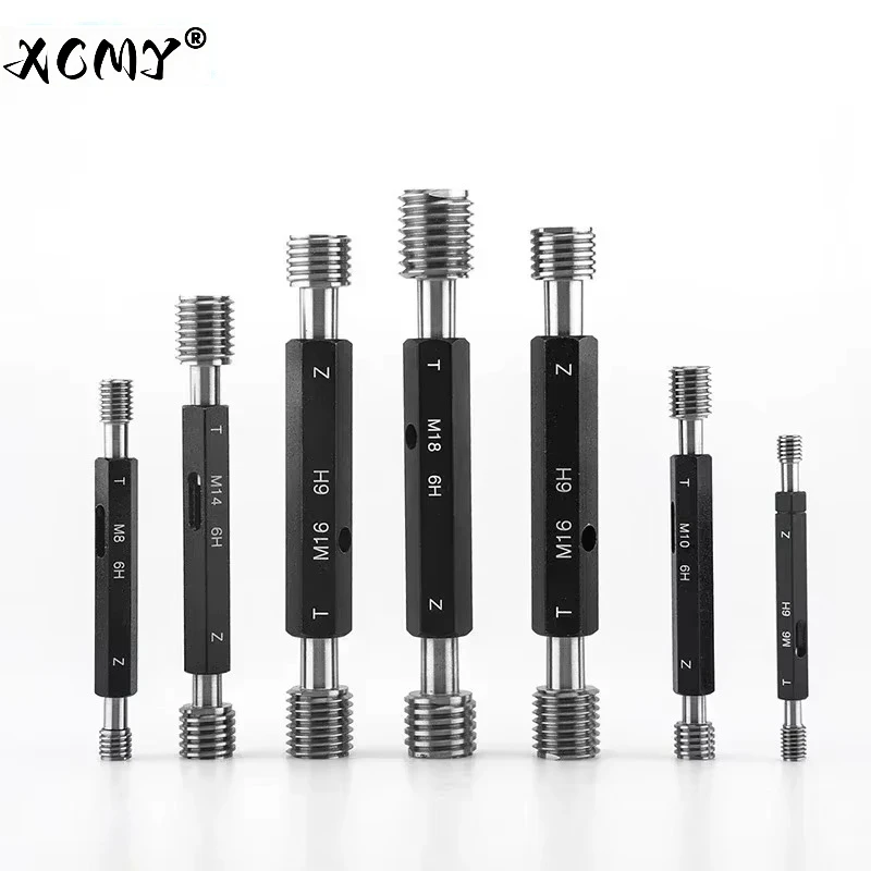 High Precision Thread Plug Gauge GO/NO GO Gage Metric Gauge 6H Precision Internal Screw Gage Fine, Pitch Thread Test Tool 1pcs