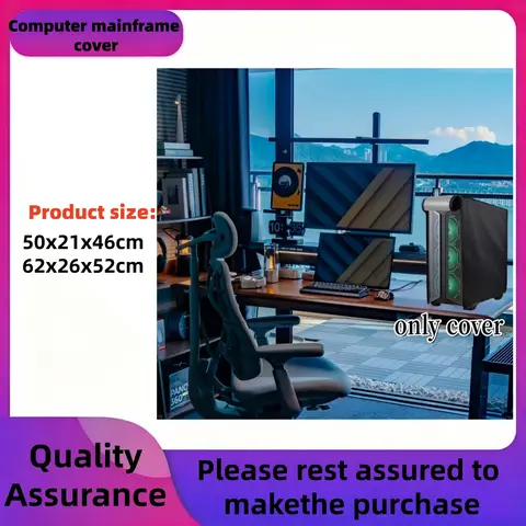 Dust Protection Cover for Desktop CPU Towers, Featuring a Full Case Design with a Zipper, Suitable for Most Computers And