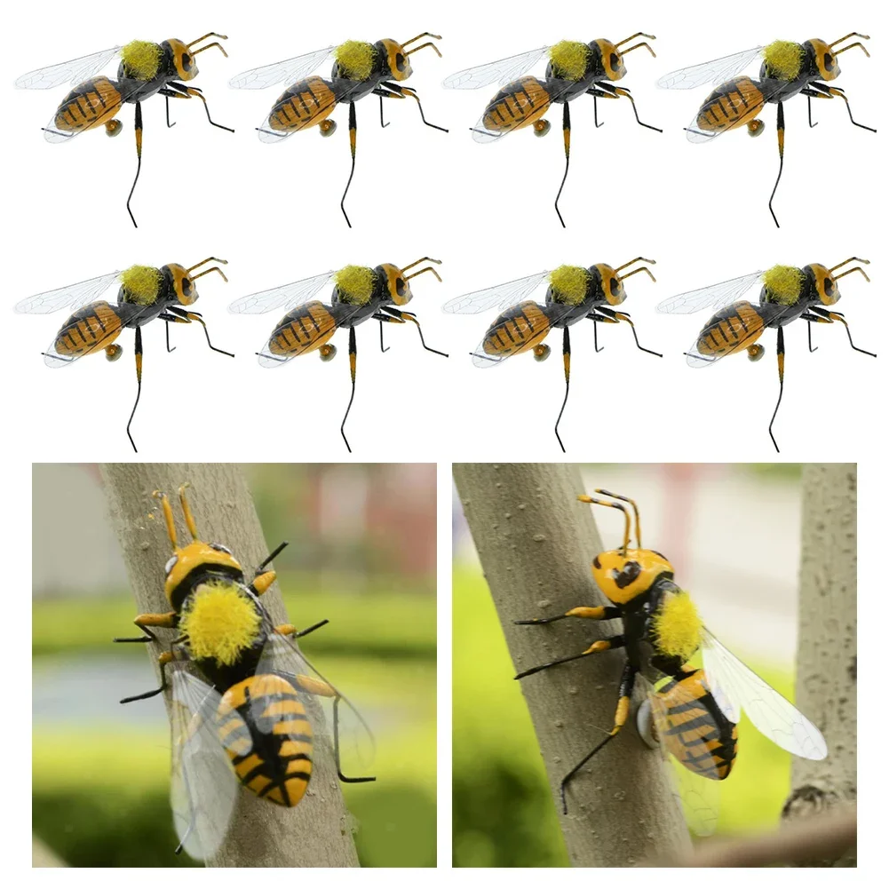 Realistic 8X Artificial Garden Insect Figurine Simulation Ornaments Garden Accent Wall Ornament Insects Miniatures