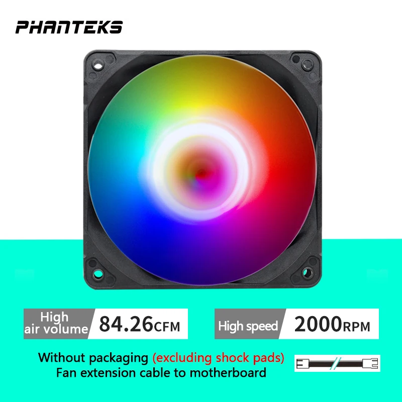 Phanteks M25-120mm 5V/3PIN ARGB PC Case Cooling Fan 4pin PWM Temperature Control High Air Volume CPU Cooler Fan [NO packaging]