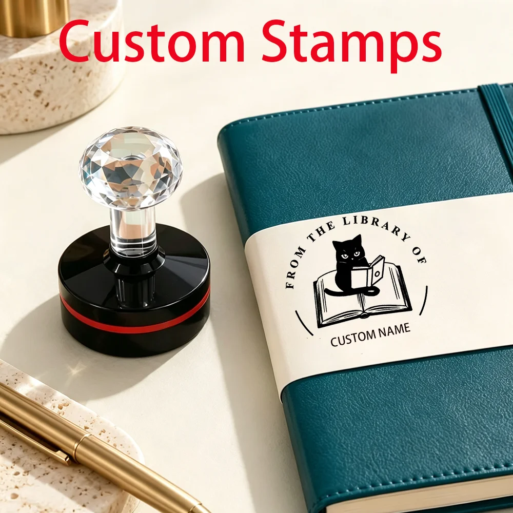 Customized Book Collection Stamps, Personalized Text Customized Library Bookplate Stamps, Used as Gifts for Readers and Book Ent
