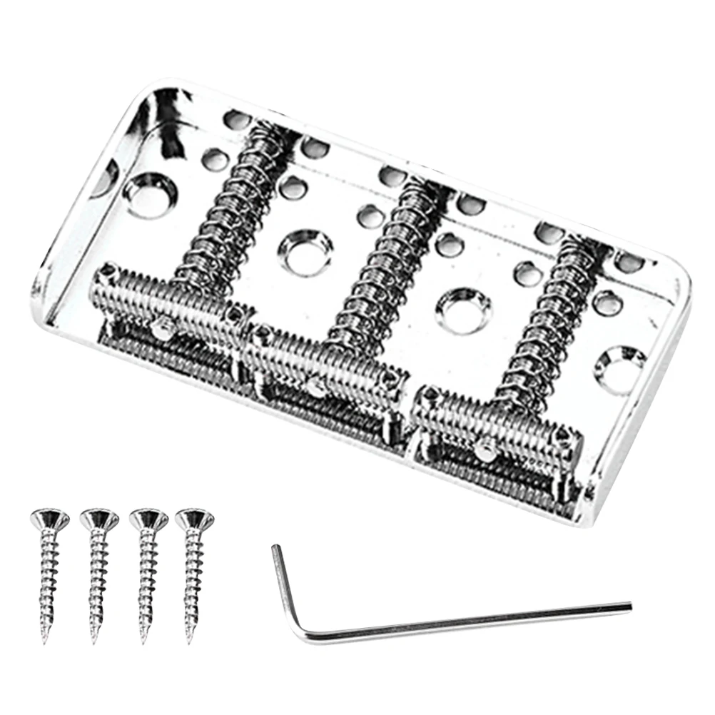 

1 set Chrome Electric Guitar Bridge Metal Tremolo System Durable Replacement Parts for String Repair Tuning Stability Guitar