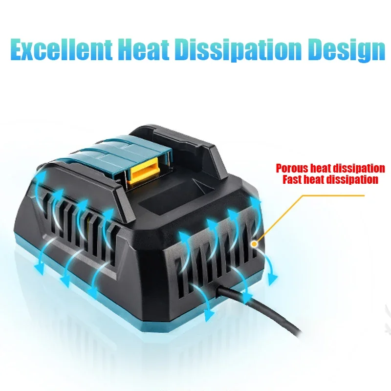 Lithium-Batterieladegerät DC18RC für Makita 18V 14,4V Li-Ionen-Akkus BL1815 BL1860 BL1430 BL1830 DC18RD DC18SF DC18RE – Detail 12