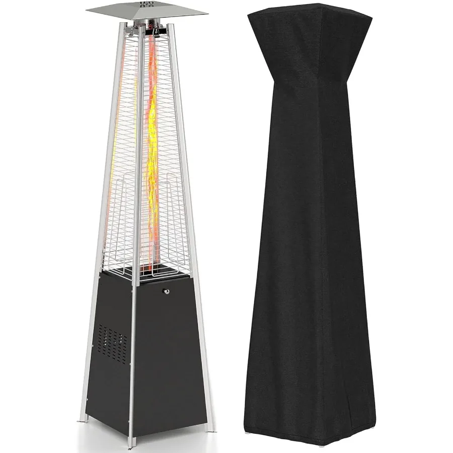 

Пропановый обогреватель для патио 48 000 BTU с колесами для использования на открытом воздухе, вечеринке в саду на заднем дворе и зонах патио, водонепроницаемый чехол