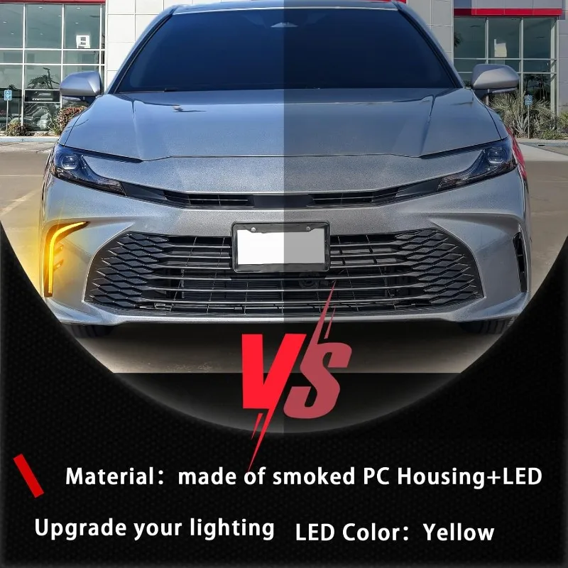 Hot Selling-LED Sequential Turn Signal Light Blue Night Lamp For Toyota Camry 2025 LE XLE White DRL Amber Daytime Running Light,