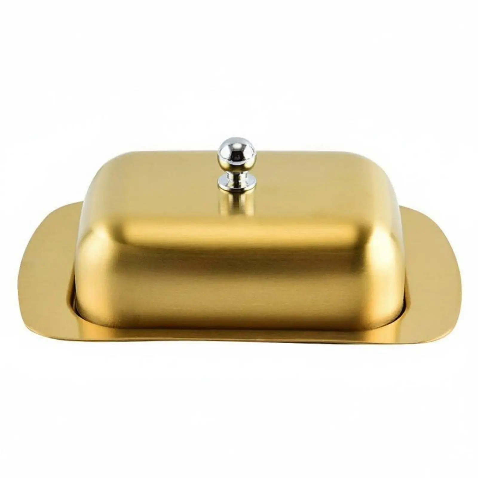 Premium Stainless Steel Butter Dish with Airtight Lid for Fridge Butter Keeper for Spreading Consistency Cheese Serving Tray