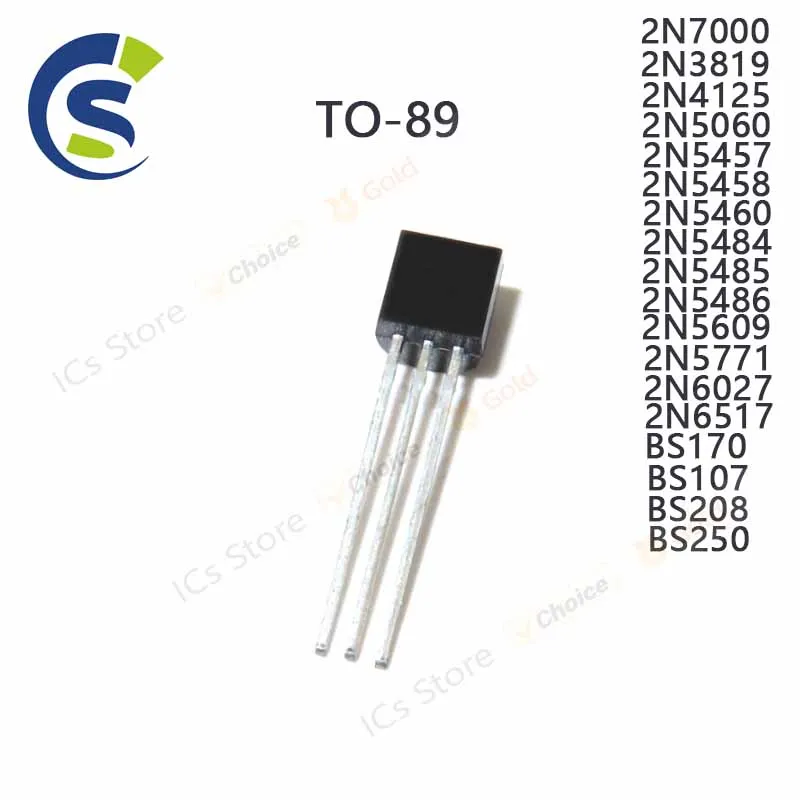 10 قطعة 2N7000 2N3819 2N4125 2N5060 2N5457 2N5458 2N5460 2N5484 2N5485 2N5486 2N5609 2N5771 2N6027 2N6517 BS170 BS107 BS202 BS250