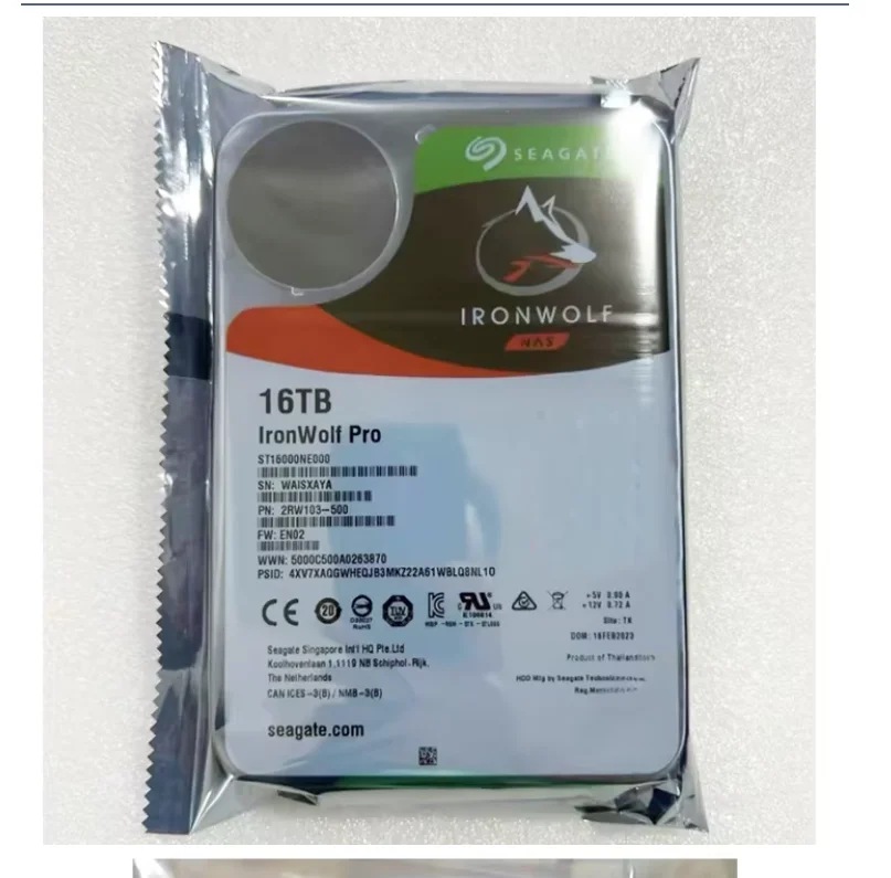 Seagate IronWolf Pro 16TB 7200RPM 3.5インチ NASサーバー用内蔵ハードディスクドライブ ST16000NE000