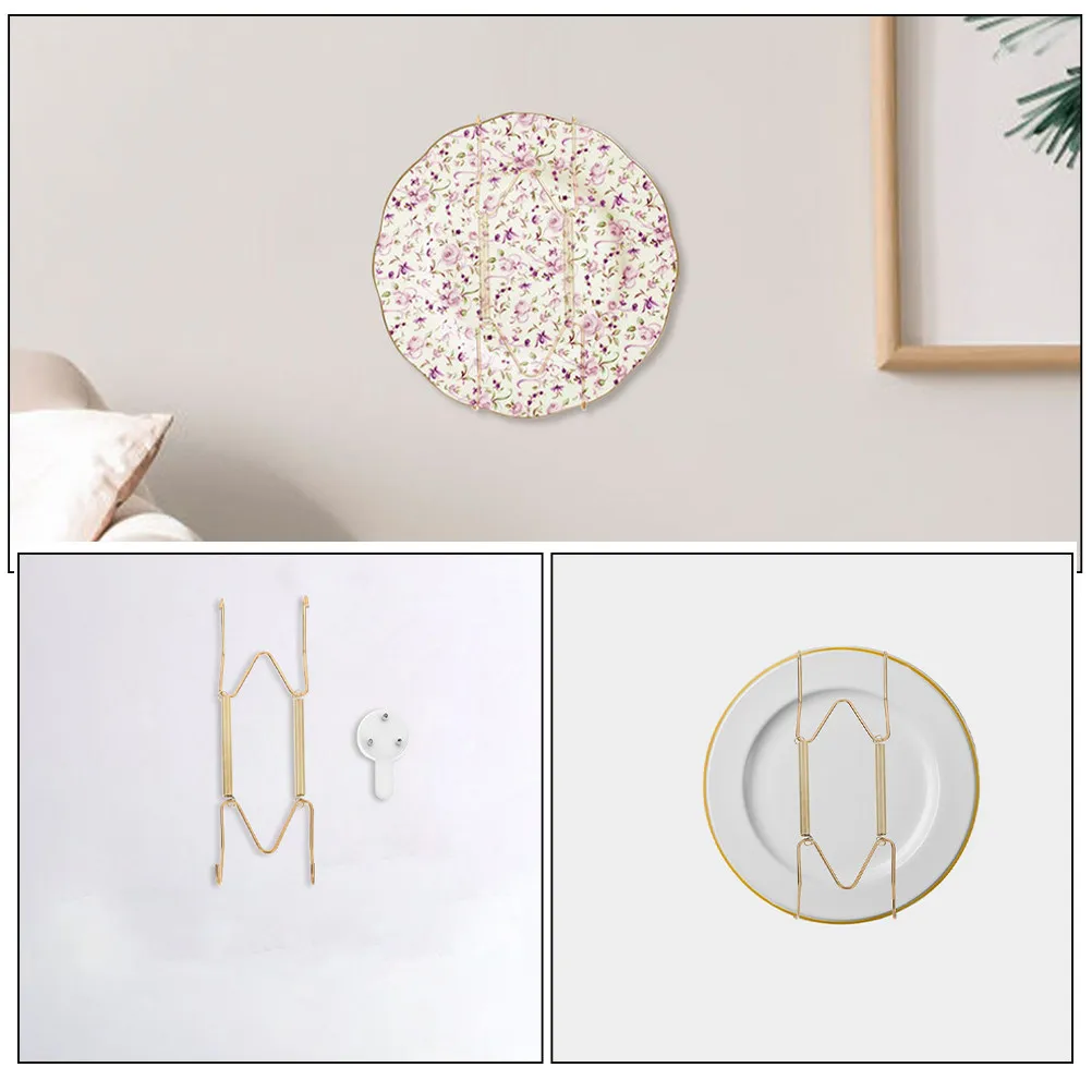 10Pcs Invisible Wall Plate Hangers Metal Plate Hooks Non-Trace Nails Decorative Holders for Plates Frames Photos Jewelry Keys
