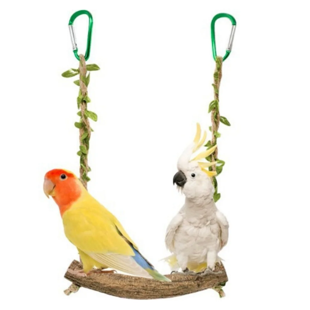 ABJS Bird Cage Landscaping Parrot Swing Toy Bird Climbing Interactive Ladder Anti-Bite Claw Grinding Solid Wood Chewing Ring