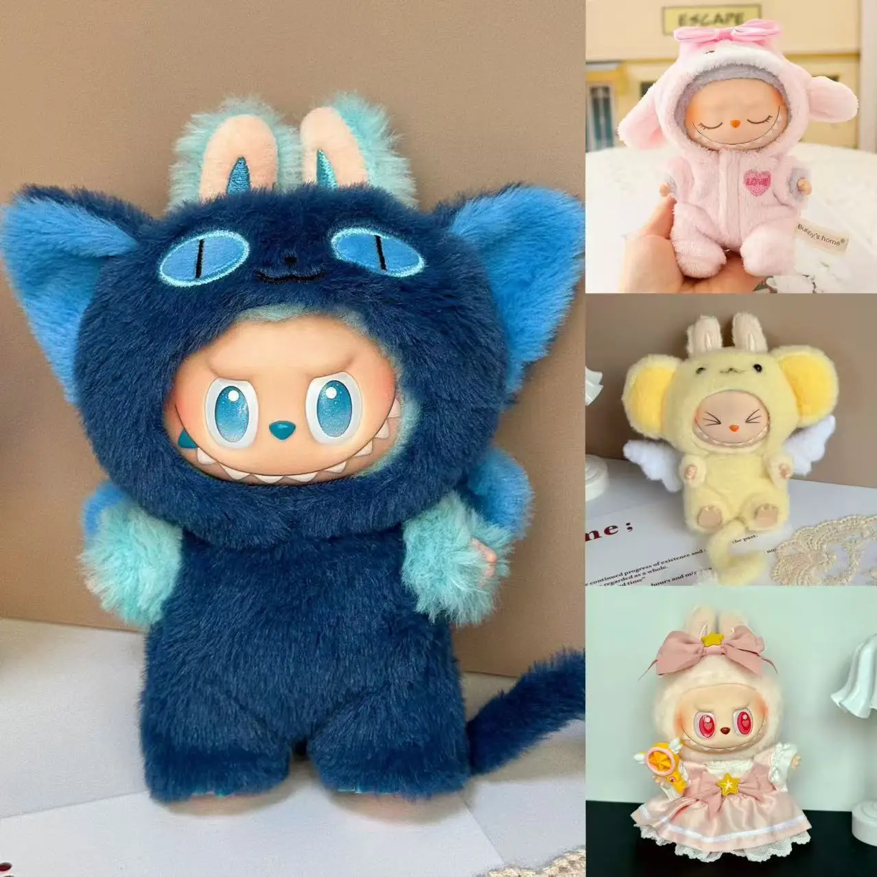 

Кукольная одежда для Labubu 17 см, наряд Монстров, аксессуары, одежда, детский подарок «сделай сам», розовые комбинезоны с кроликом для девочек V1 V2 V3 Wear