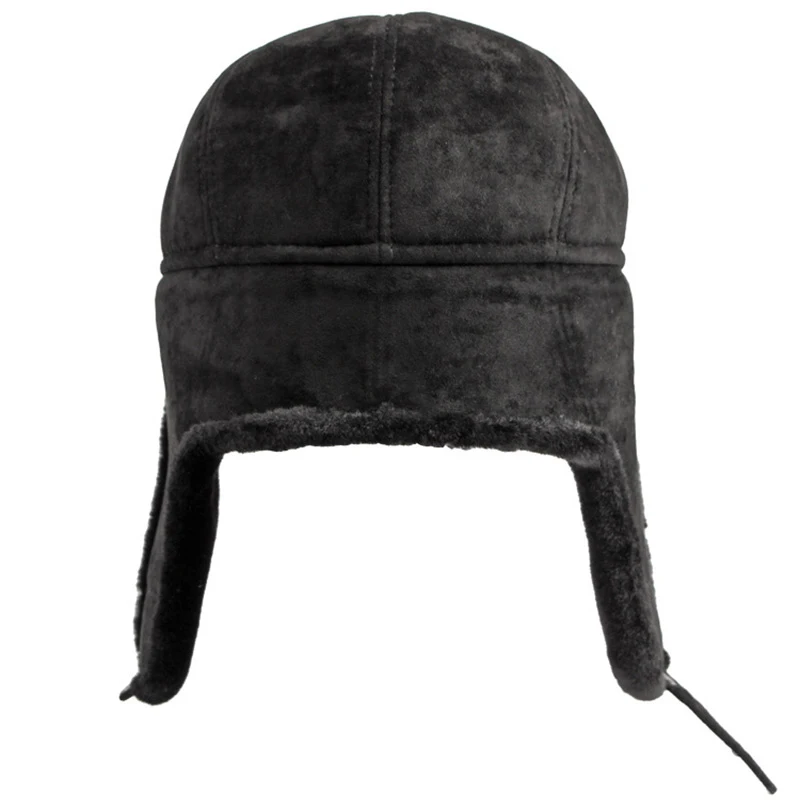 Winter Men's Cap Plush Thicken Berets Hat With Ear flap Duckbill Newsboy Middle Aged Elderly Herringbone Flat Peaked Hat Male - Image 4