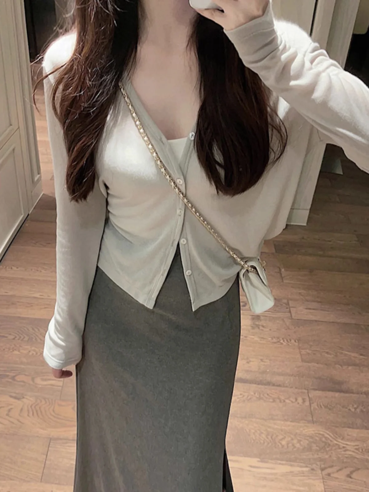 Cárdigan Abierto Modal con Protección Solar para Mujer, Chal Fino, Prenda Exterior de Verano, Top a Juego con Vestido Halter, Estilo Coreano, Manga Larga, Cuello en V