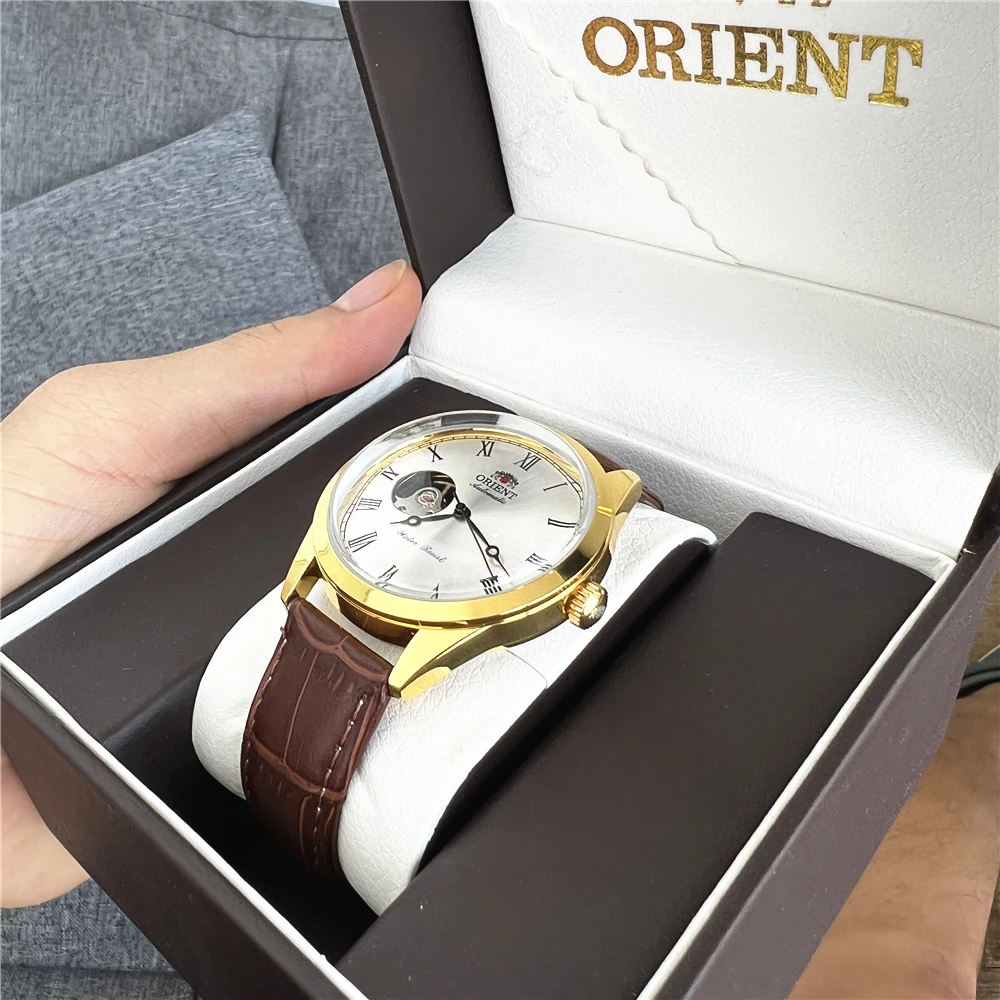 ساعة أورينت المجددة من جهة ثانية يابانية أوتوماتيكية بالكامل ساعة ميكانيكية مجوفة لرجال الأعمال