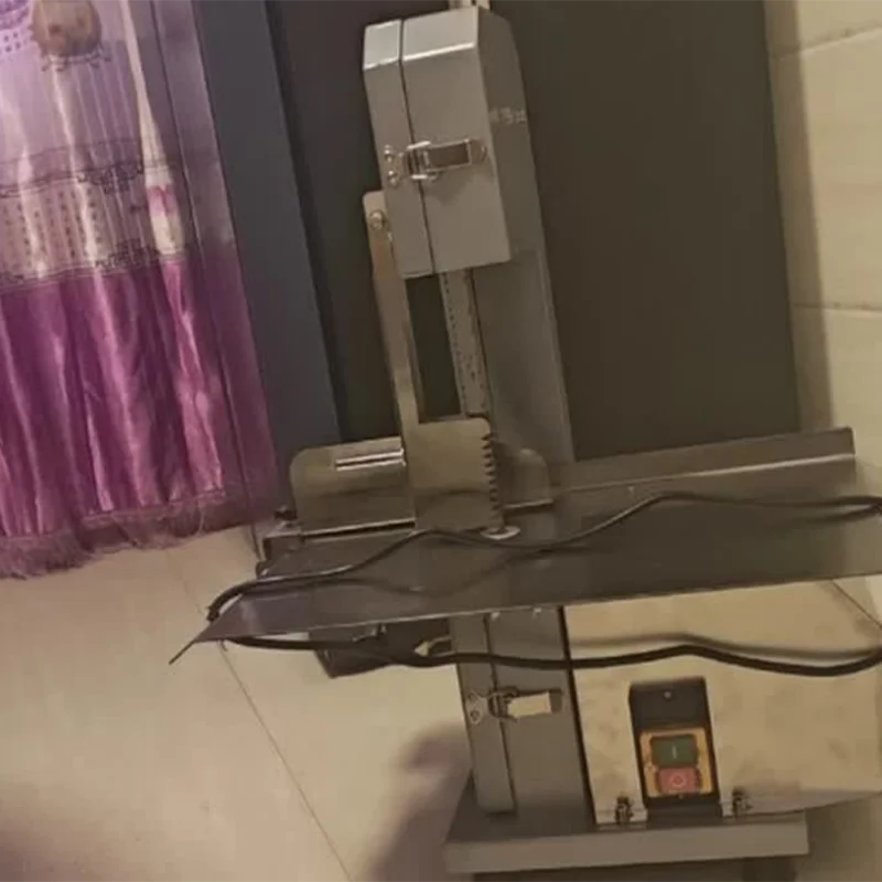 Electric Meat Bone Saw with Band Saw for Frozen Fish and Bone Processing, Portable Manual Meat Cutter and Dicing Machine