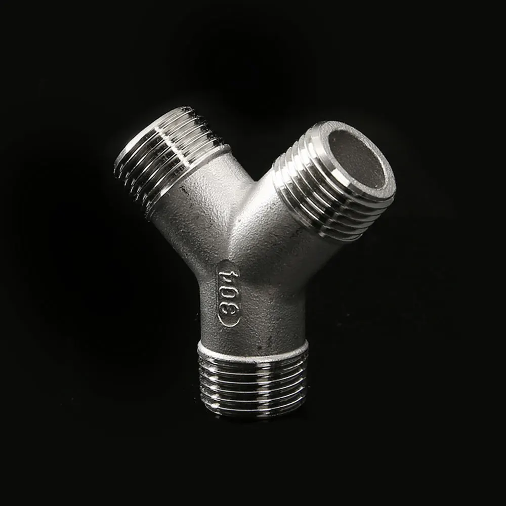 1/4 "3/8" 1/2 "3/4" 1 "BSPT ذكر Y شكل 3 طرق موصل مقرنة جهاز الربط الفاصل 304 ماسورة من الفولاذ المقاوم للصدأ تركيب حديقة المنزل #2