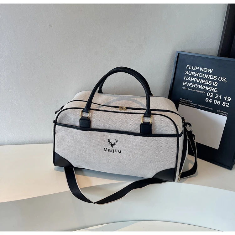 Oxford Textile Solid Color 2025 New Travel Bag Zipper Trendy Casual Shoulder Bag Soft and Versatile Western Style Travel Duffels