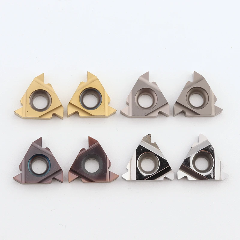 10pc 11ER 16ER 22ER AG60 AG55 1 2 3 Pitch Carbide Threaded Insert Thread Turning Tool Blade for SER Bar Aluminum IRON STEEL